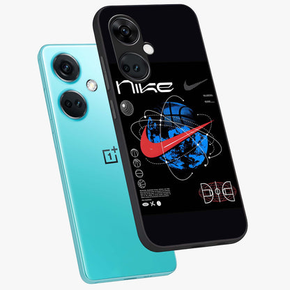 Gravity Sports Fusion Glass Case for 1+Nord Ce 3 angled mockup showcasing glossy finish and high energy detailing