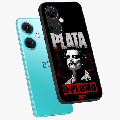 Notorious Crime Empire Glass Case for 1+Nord CE 3 angled mockup showcasing glossy finish and dark urban tones