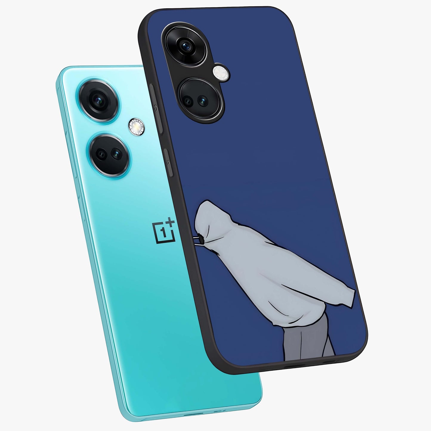 Quiet Painful Love Glass Case for 1+Nord Ce 3 angled mockup showcasing glossy finish and moody aesthetic tones