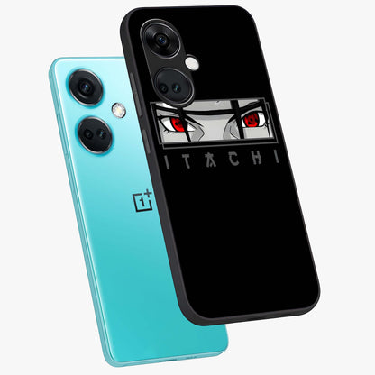 Scarlet Gaze Dominance Glass Case for 1+Nord Ce 3 angled mockup showcasing glossy finish and bold scarlet tones