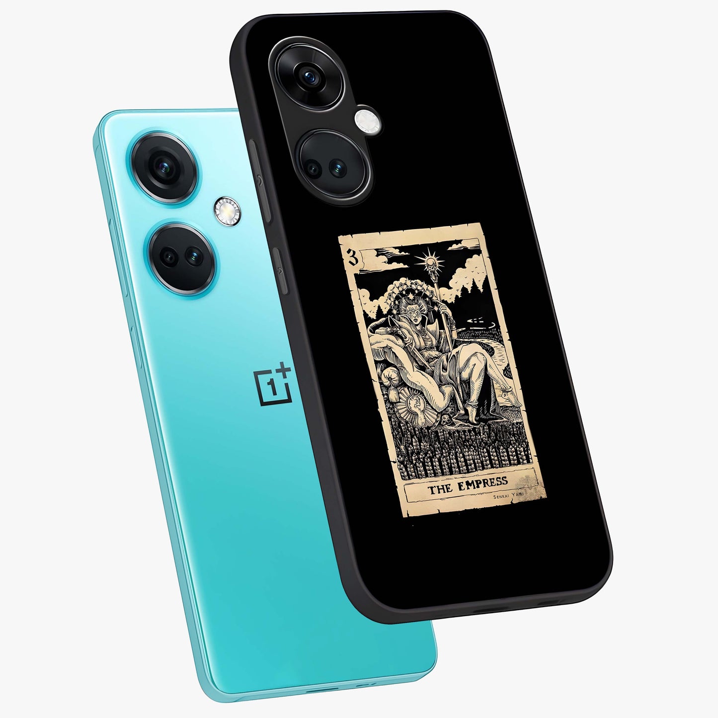 The Empress Glass Case for 1+Nord Ce 3 angled mockup showcasing glossy finish and rich luxurious tones