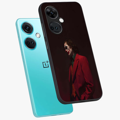 Tragic Chaos King Glass Case for 1+Nord CE 3 angled mockup showcasing glossy finish and bold shadow detailing