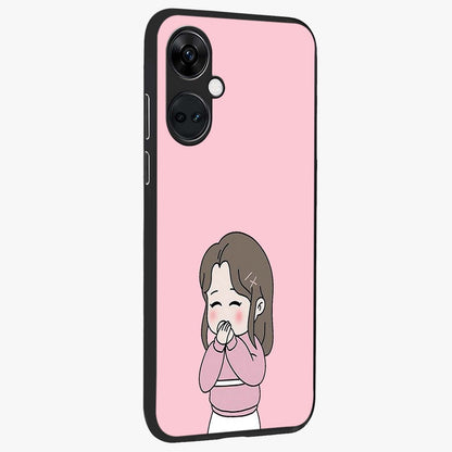 Blushing Love Moment Glass Case for 1+Nord CE 3 side perspective highlighting delicate detailing and premium edges
