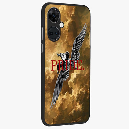 Celestial Fallen Pride Glass Case for 1+Nord CE 3 side perspective highlighting deep space textures and premium edge finish