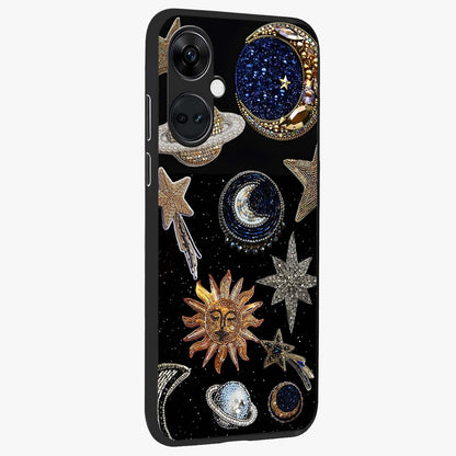 Celestial Gem Constellations Glass Case for 1+Nord CE 3 side perspective highlighting intricate star patterns and premium build