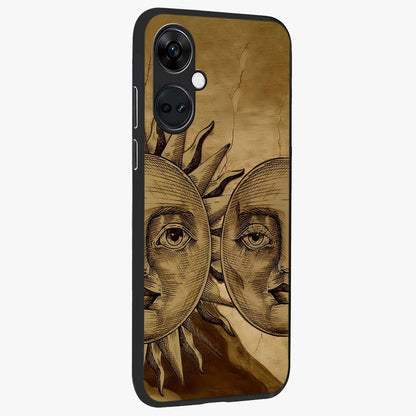 Celestial Relic Glow Glass Case for 1+Nord CE 3 side perspective highlighting intricate celestial textures and sleek build