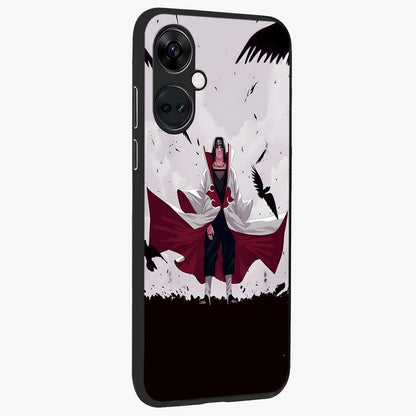 Crimson Crow Ascension Glass Case for 1+Nord CE 3 side perspective highlighting intricate crow detailing and premium texture