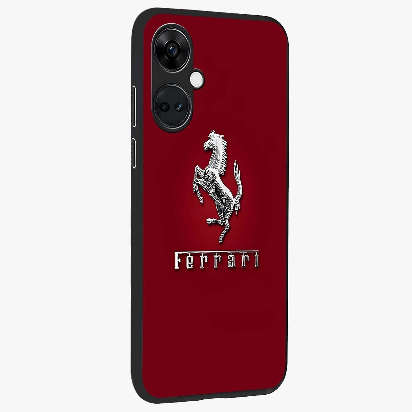 Crimson Stallion Prestige Glass Case for 1+Nord Ce 3 side perspective highlighting refined textures and sleek premium build