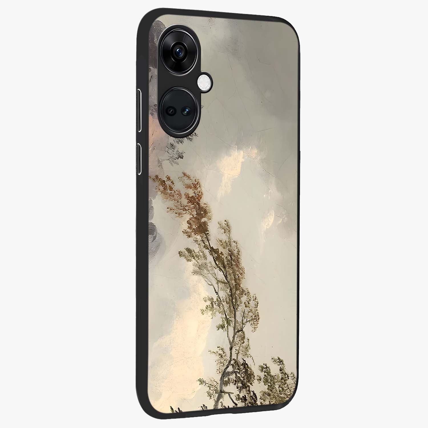 Dreamlike Wind Field Glass Case for 1+Nord CE 3 side perspective highlighting smooth gradients and premium edge finish