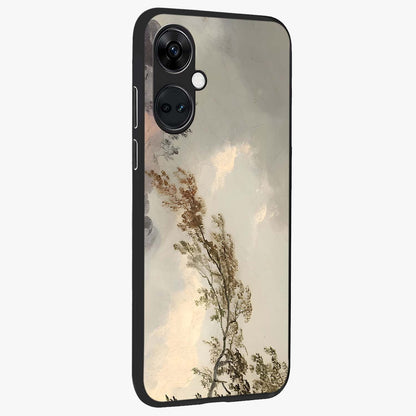 Dreamlike Wind Field Glass Case for 1+Nord CE 3 side perspective highlighting smooth gradients and premium edge finish