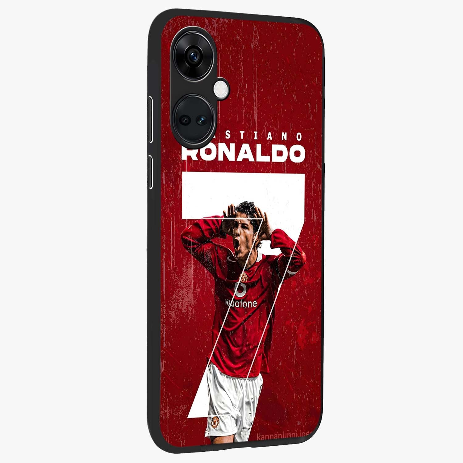 Goal Celebration Legacy Glass Case for 1+Nord CE 3 side perspective highlighting bold detailing and premium edge finish