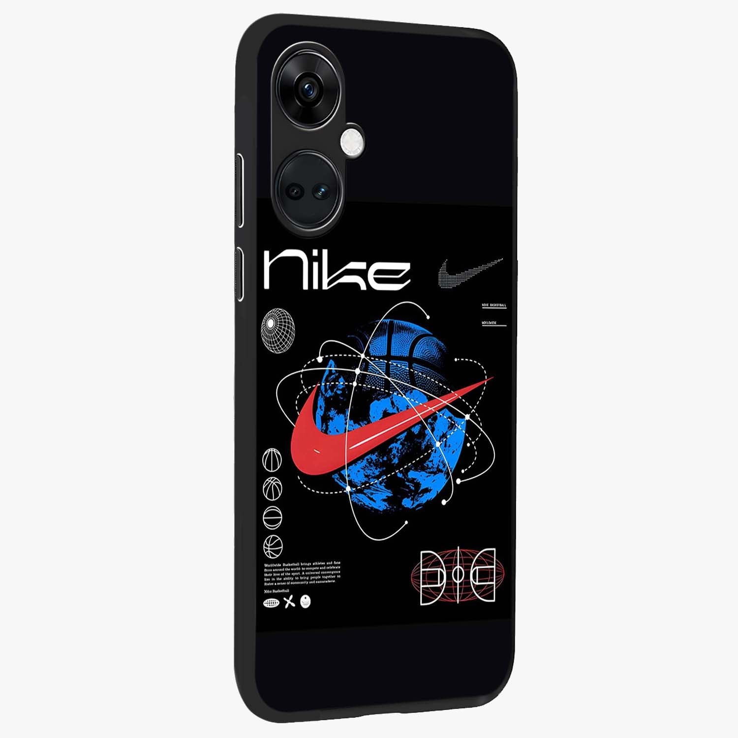 Gravity Sports Fusion Glass Case for 1+Nord Ce 3 side perspective highlighting sharp textures and sleek premium build