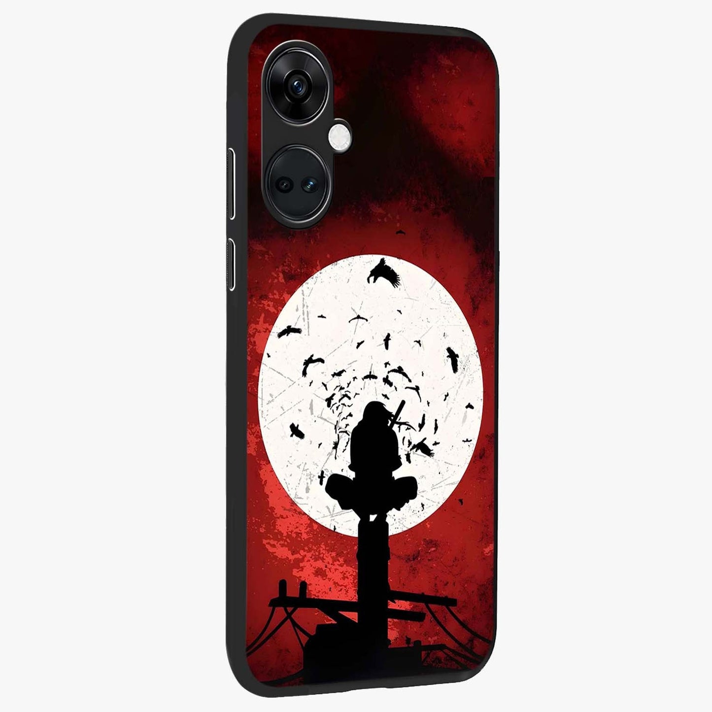Itachi Limited Edition Naruto Anime Case Glass Case for 1+Nord Ce 3 side perspective highlighting sharp anime detailing and premium edges