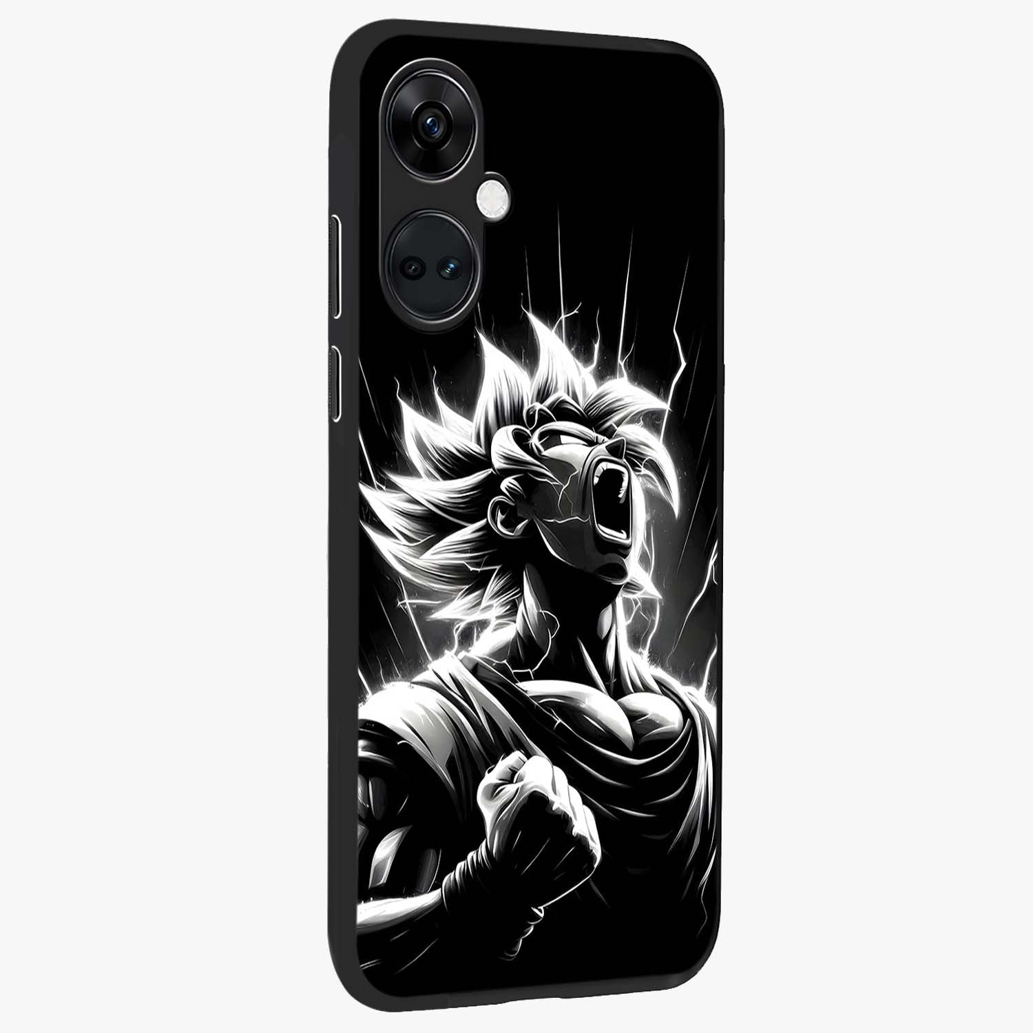 Limitless Power Unleashed Glass Case for 1+Nord CE 3 side perspective highlighting strong textures and sleek premium build