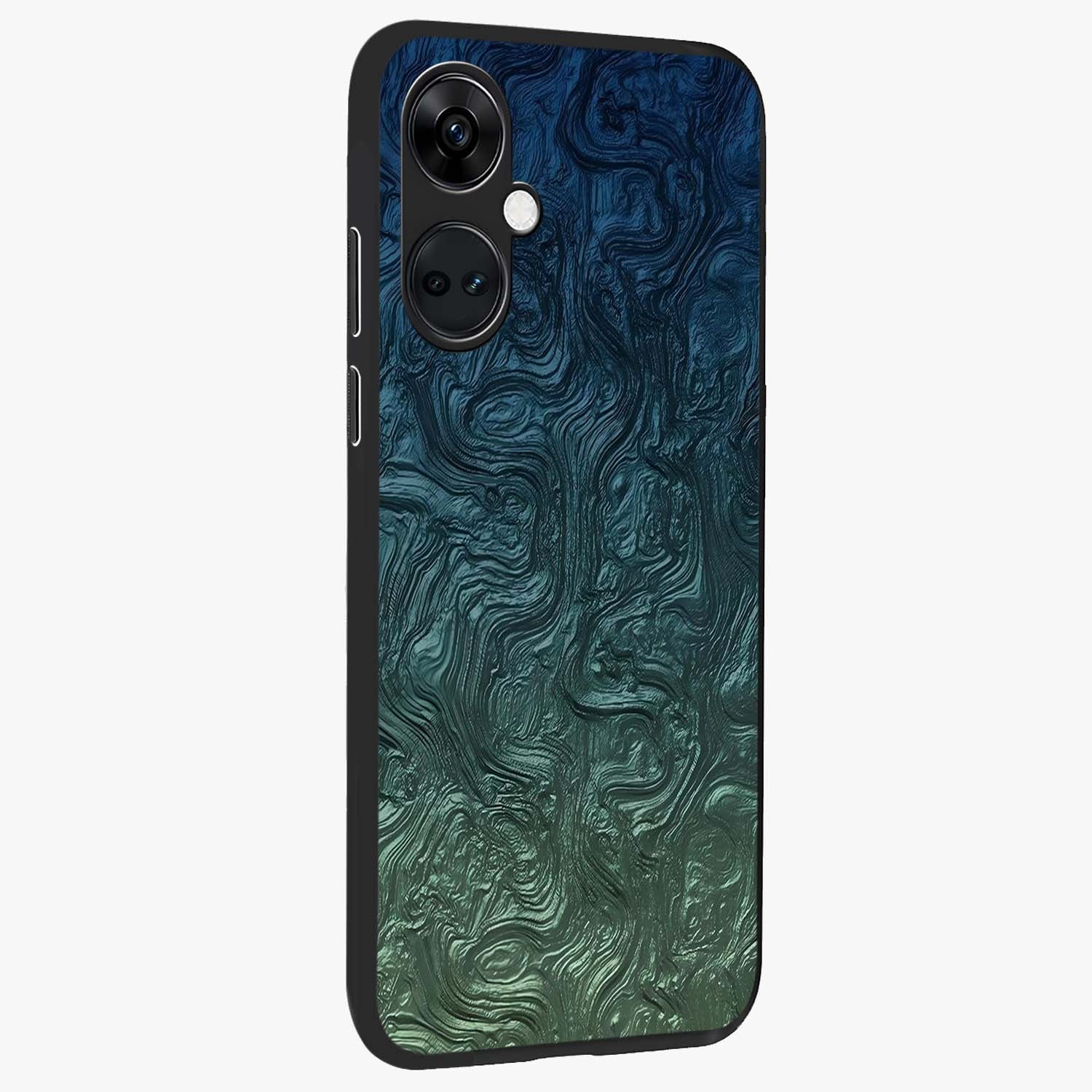 Marble Dream Blur Glass Case for 1+Nord CE 3 side perspective highlighting refined marble textures and premium edges