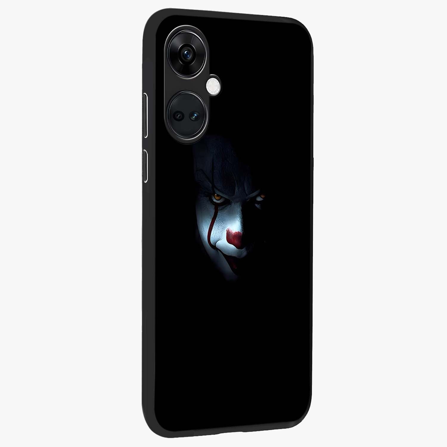 Midnight Madness Smile Glass Case for 1+Nord CE 3 side perspective highlighting expressive textures and sleek edges