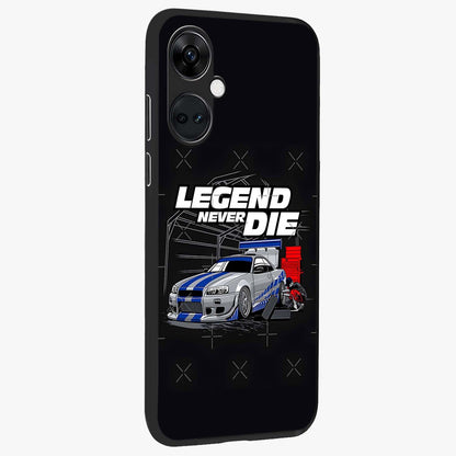 Midnight Racing Legacy Glass Case for 1+Nord CE 3 side perspective highlighting sleek speed textures and premium edges