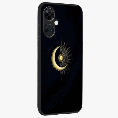 Mystic Lunar Flame Glass Case for 1+Nord CE 3 side perspective highlighting intense flame textures and premium build