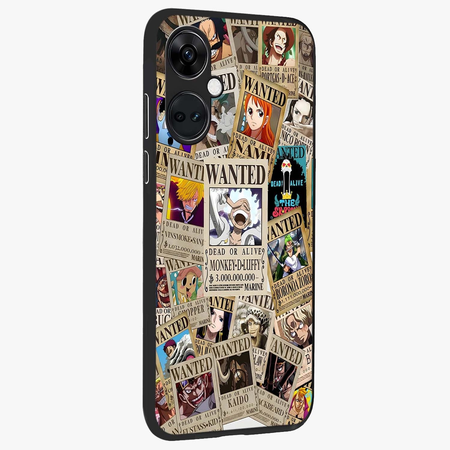 Pirate Wanted Legends Glass Case for 1+Nord CE 3 side perspective highlighting detailed character textures and premium edges