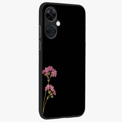 Riching Lavender Flower Glass Case for 1+Nord CE 3 side perspective highlighting delicate bloom textures and premium edges