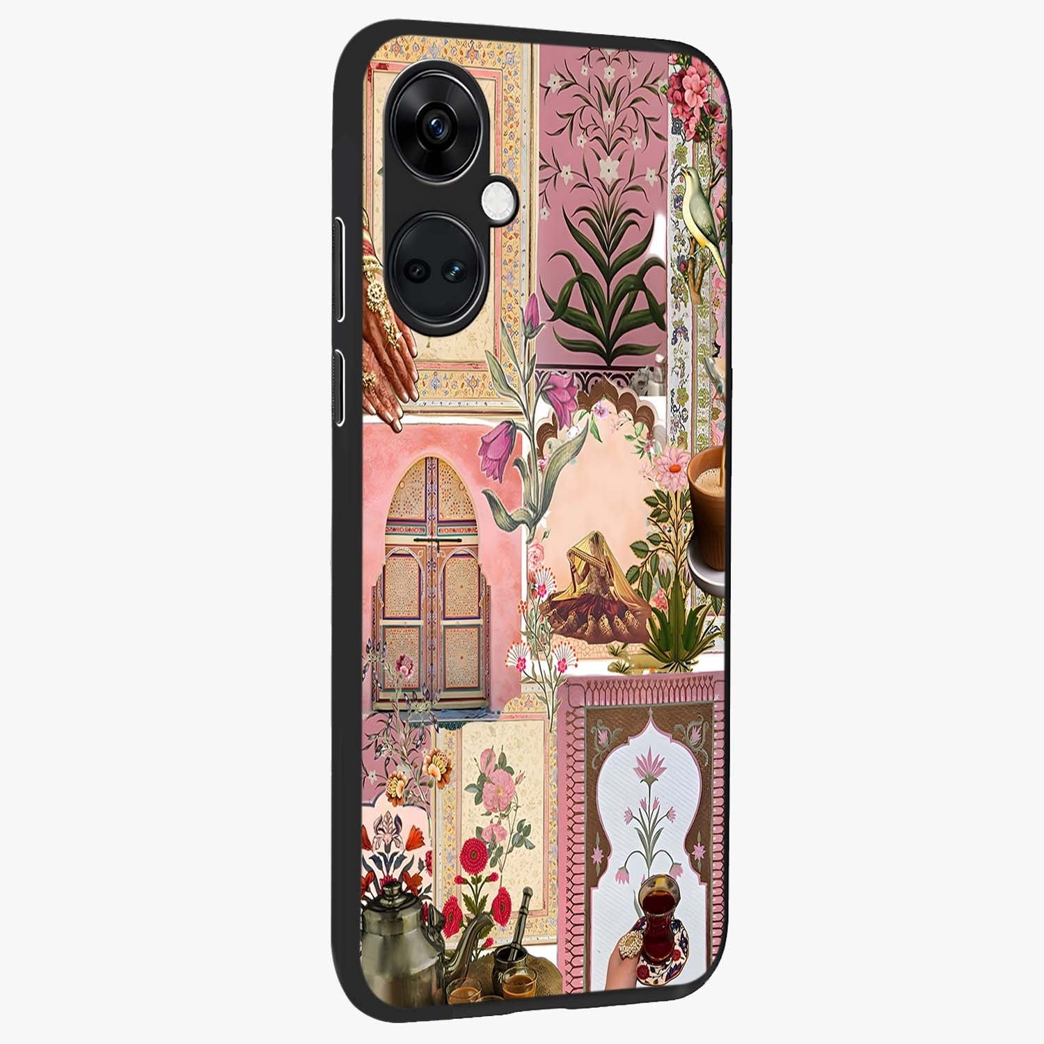 Royal Pink Legacy Glass Case for 1+Nord Ce 3 side perspective highlighting smooth textures and premium edges