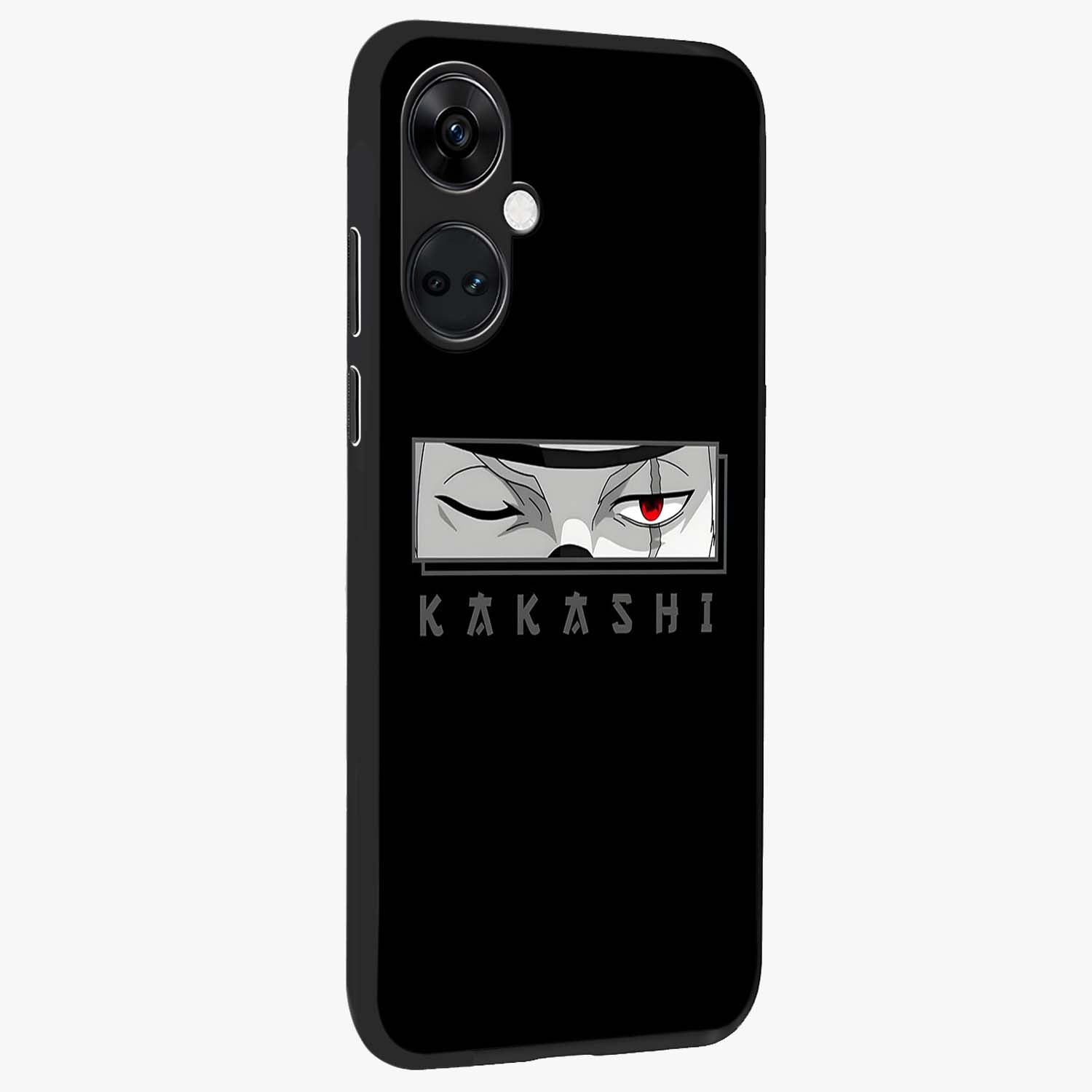 Scarlet Ninja Gaze Glass Case for 1+Nord Ce 3 side perspective highlighting intense textures and premium edges