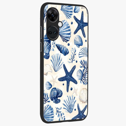 Seaside Starfish Magic Glass Case for 1+Nord CE 3 side perspective highlighting playful beach textures and sleek build