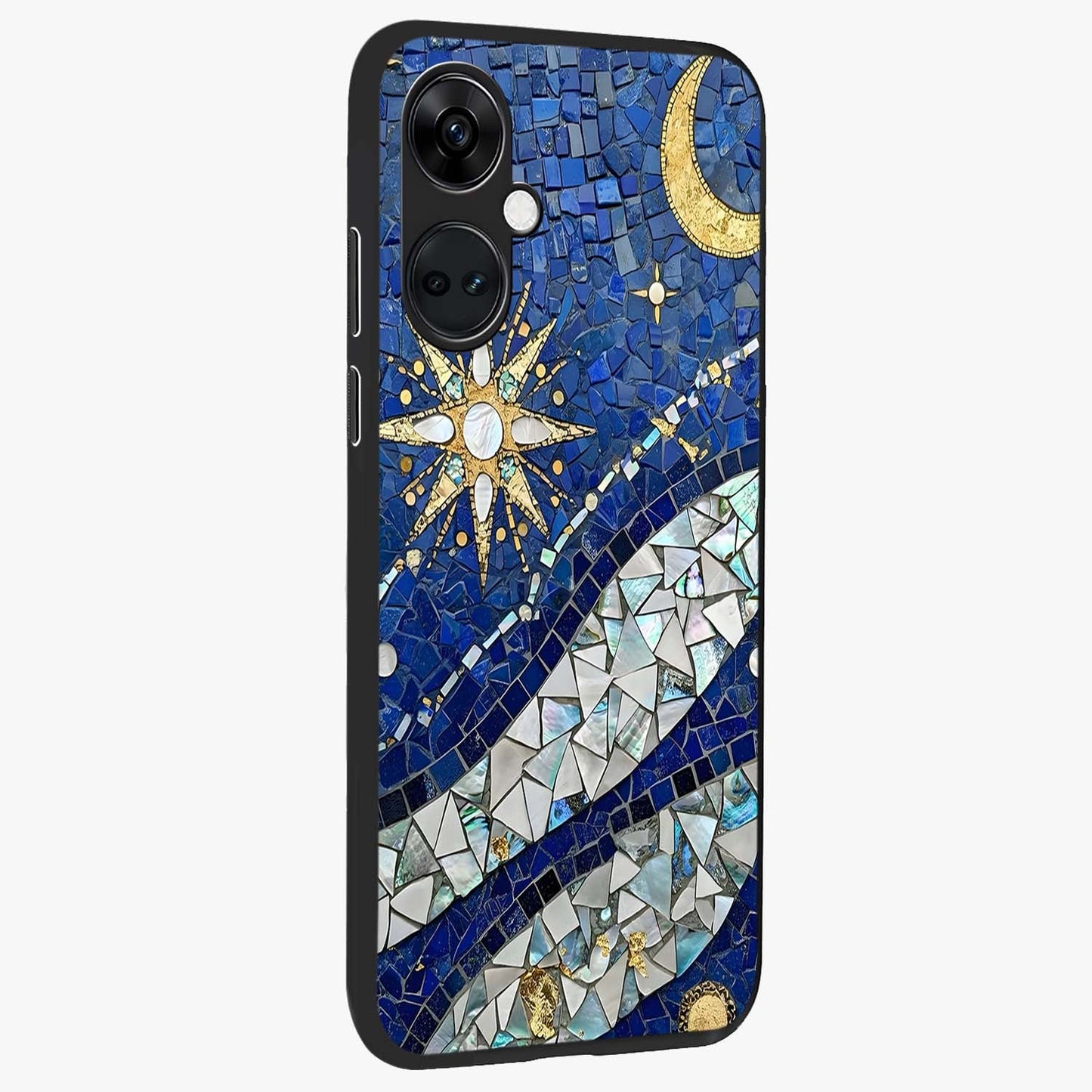Serene Crane Flight Glass Case for 1+Nord CE 3 side perspective highlighting delicate feather textures and premium edges