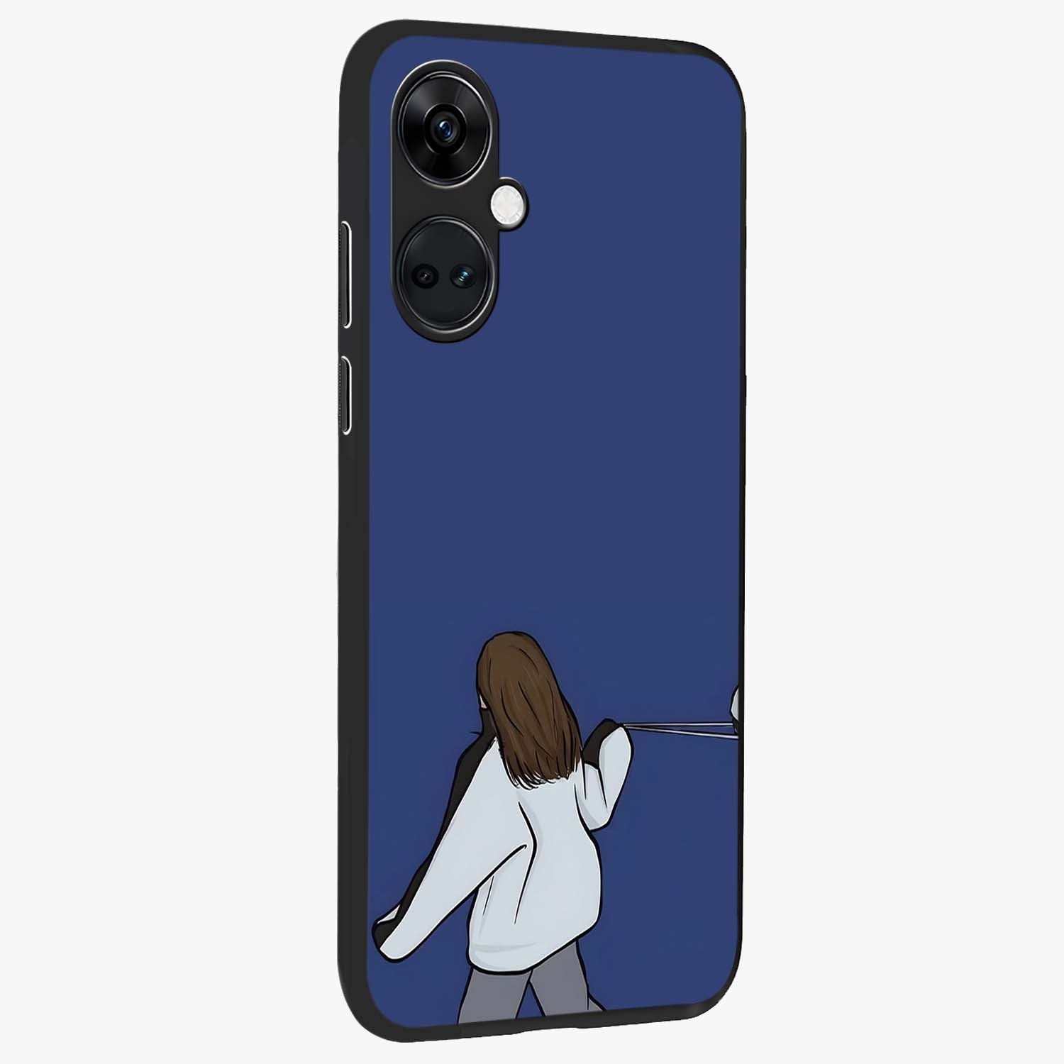 Silent Distance Love Glass Case for 1+Nord Ce 3 side perspective highlighting delicate textures and premium edges