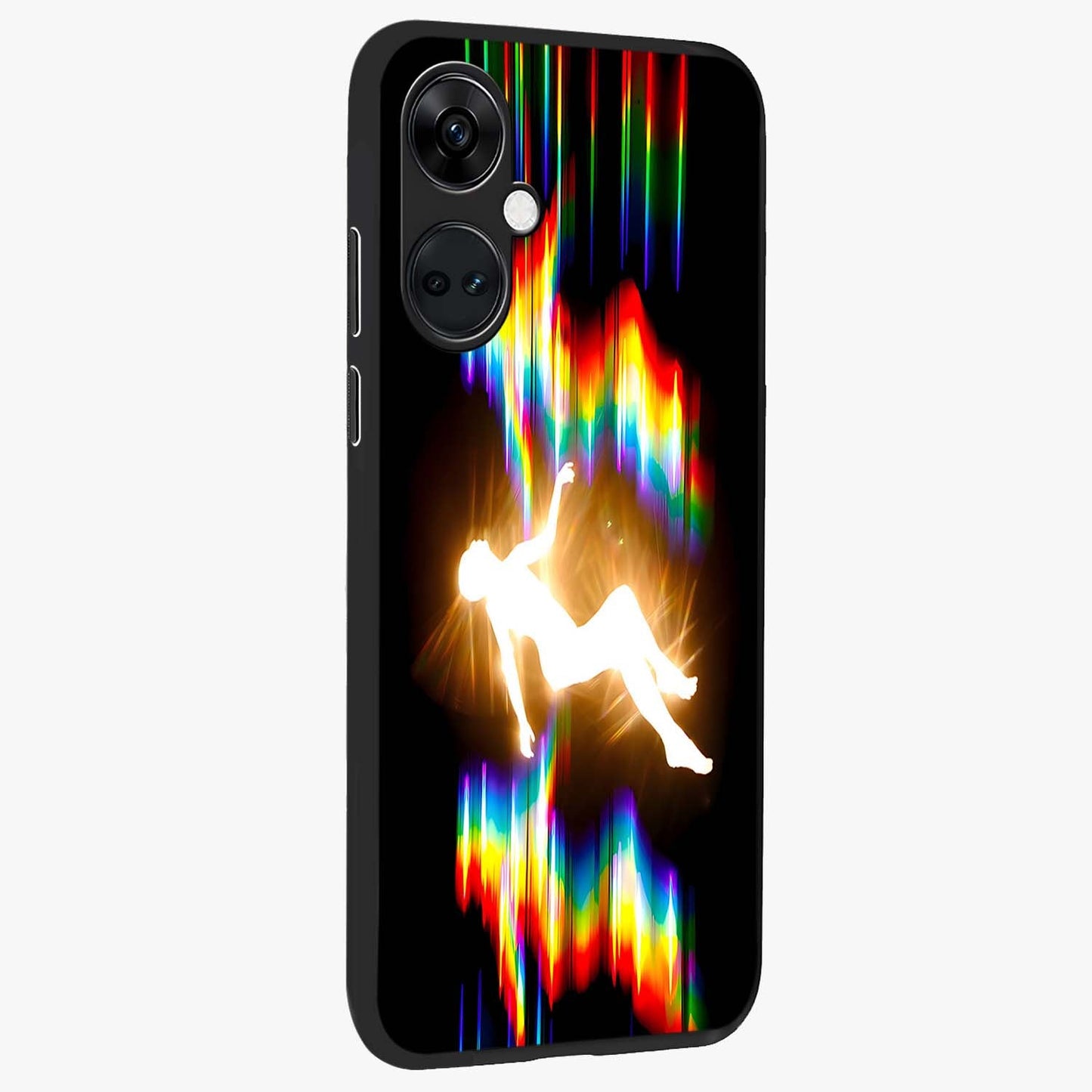 Soul in Spectrum Glass Case for 1+Nord Ce 3 side perspective highlighting bold textures and smooth premium build