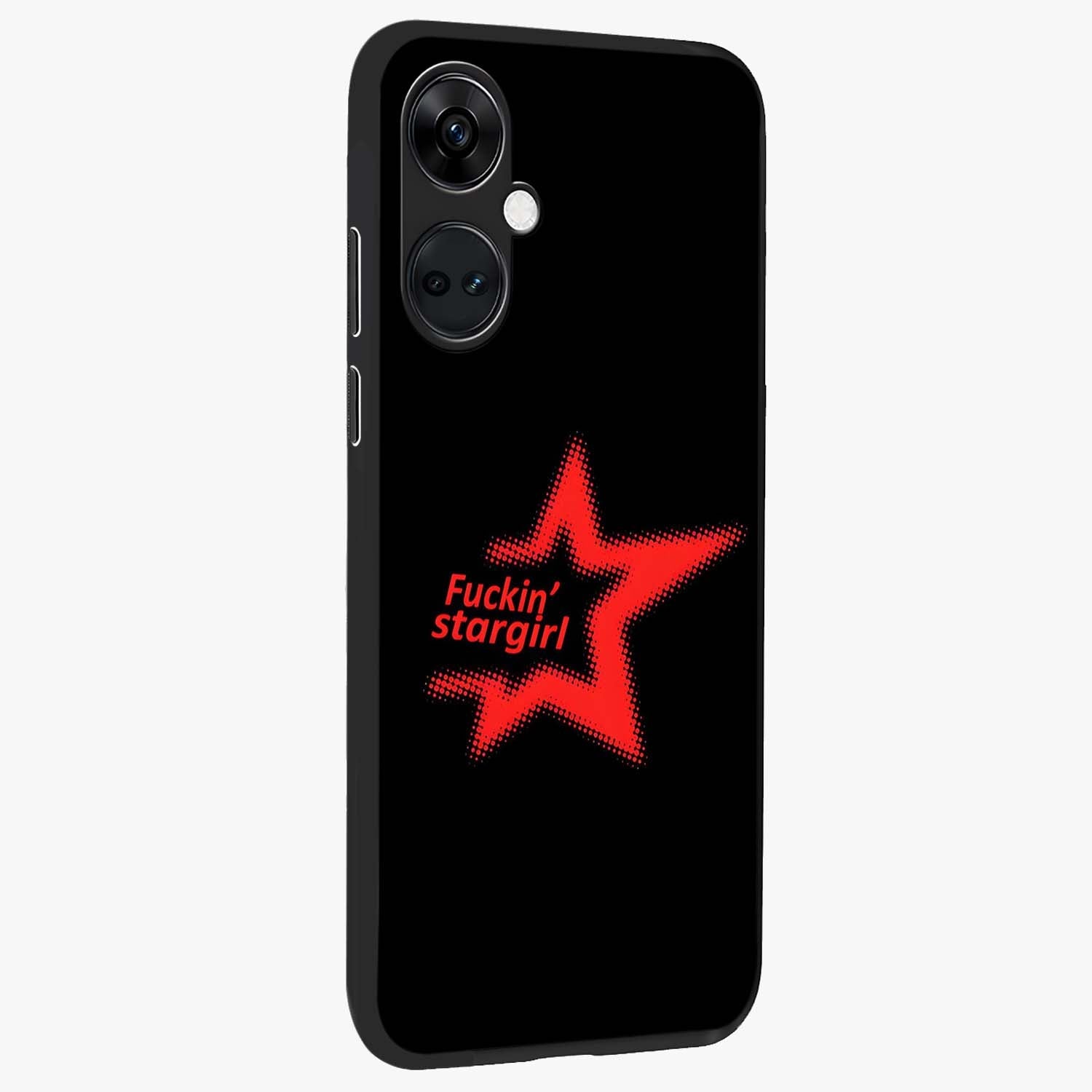 Starboy and Stargirl Energy Glass Case for 1+Nord Ce 3 side perspective highlighting dynamic illustration textures and premium edges