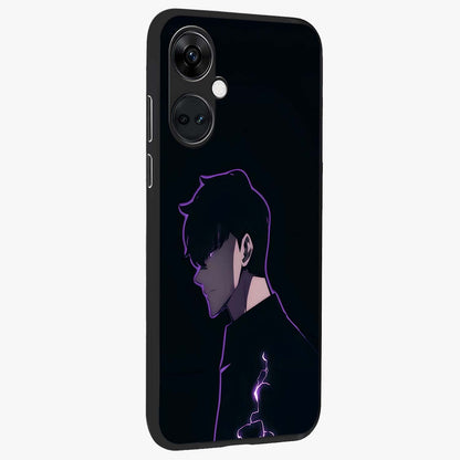 Void Lightning Phantom Glass Case for 1+Nord Ce 3 side perspective highlighting sharp energy textures and premium edges