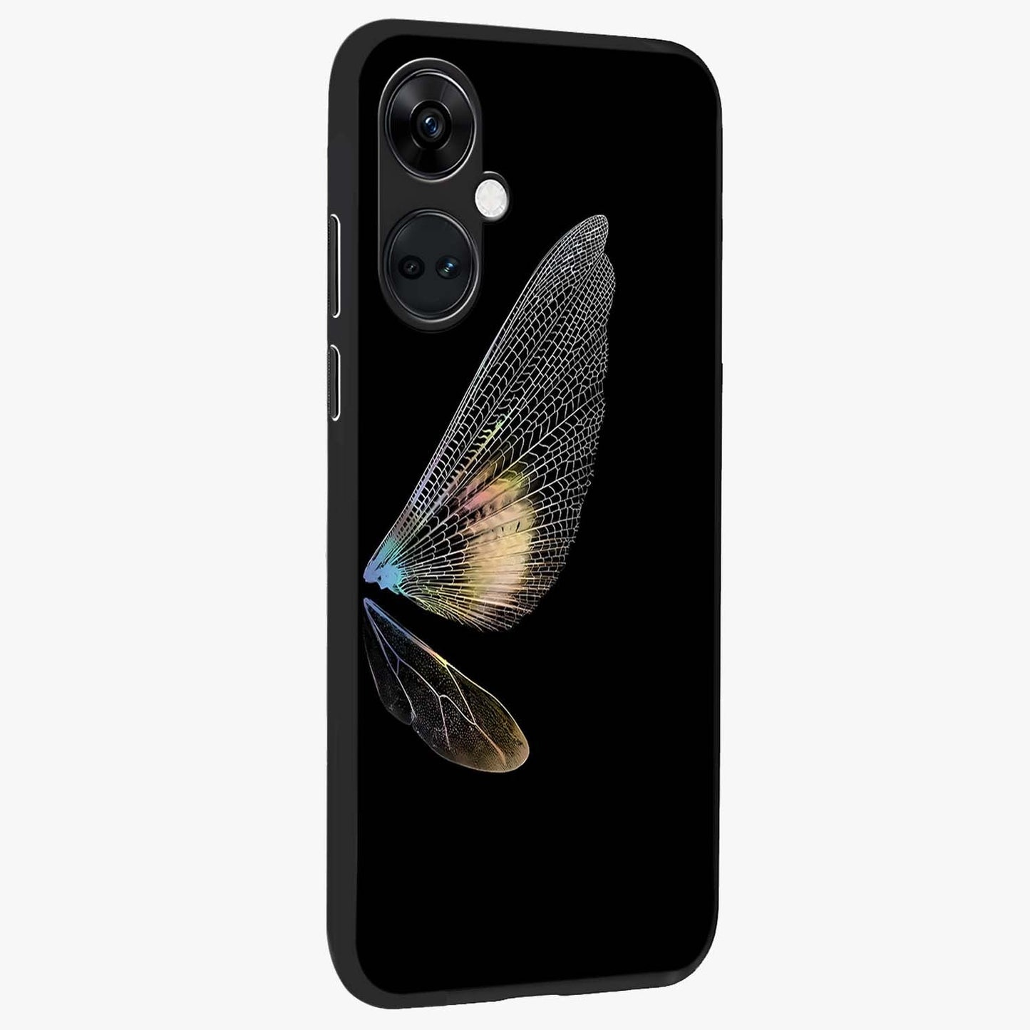 Whispers of Wings Glass Case for 1+Nord Ce 3 side perspective highlighting light airy textures and premium edges