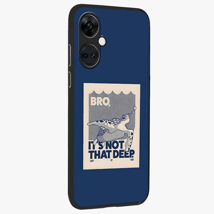 Worry Less Swim Glass Case for 1+Nord Ce 3 side perspective highlighting clean text detailing and sleek premium build