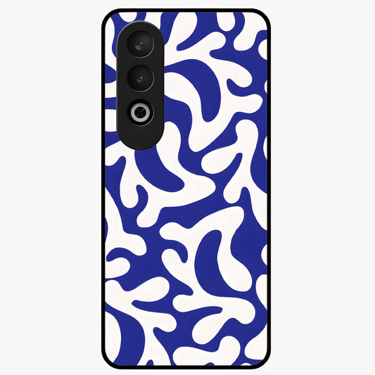 Abstract Coral Waves Glass Case for 1+Nord Ce 4 front view featuring flowing ocean inspired coral wave artwork