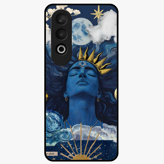 Aesthetic Lord Shiva Glass Case for 1+Nord Ce 4 bold front view featuring detailed spiritual Shiva artwork