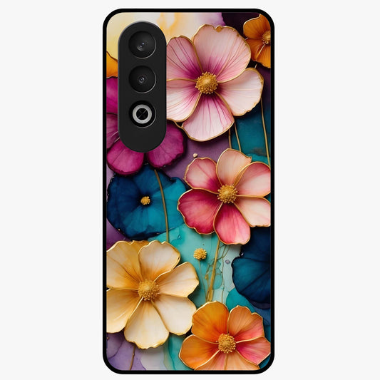 Artlyn Grace Flower Pattern Glass Case for 1+Nord Ce 4 elegant front view featuring soft floral pattern artwork