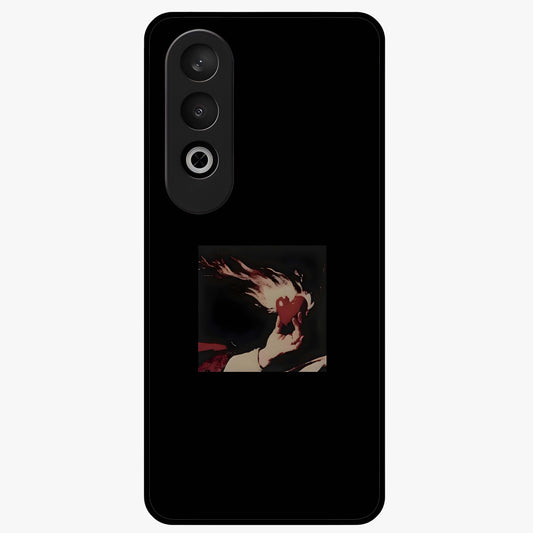 Blazing Heart Faith Glass Case for 1+Nord Ce 4 showing full back design in clean flat view with fiery heart artwork and glossy glass finish.