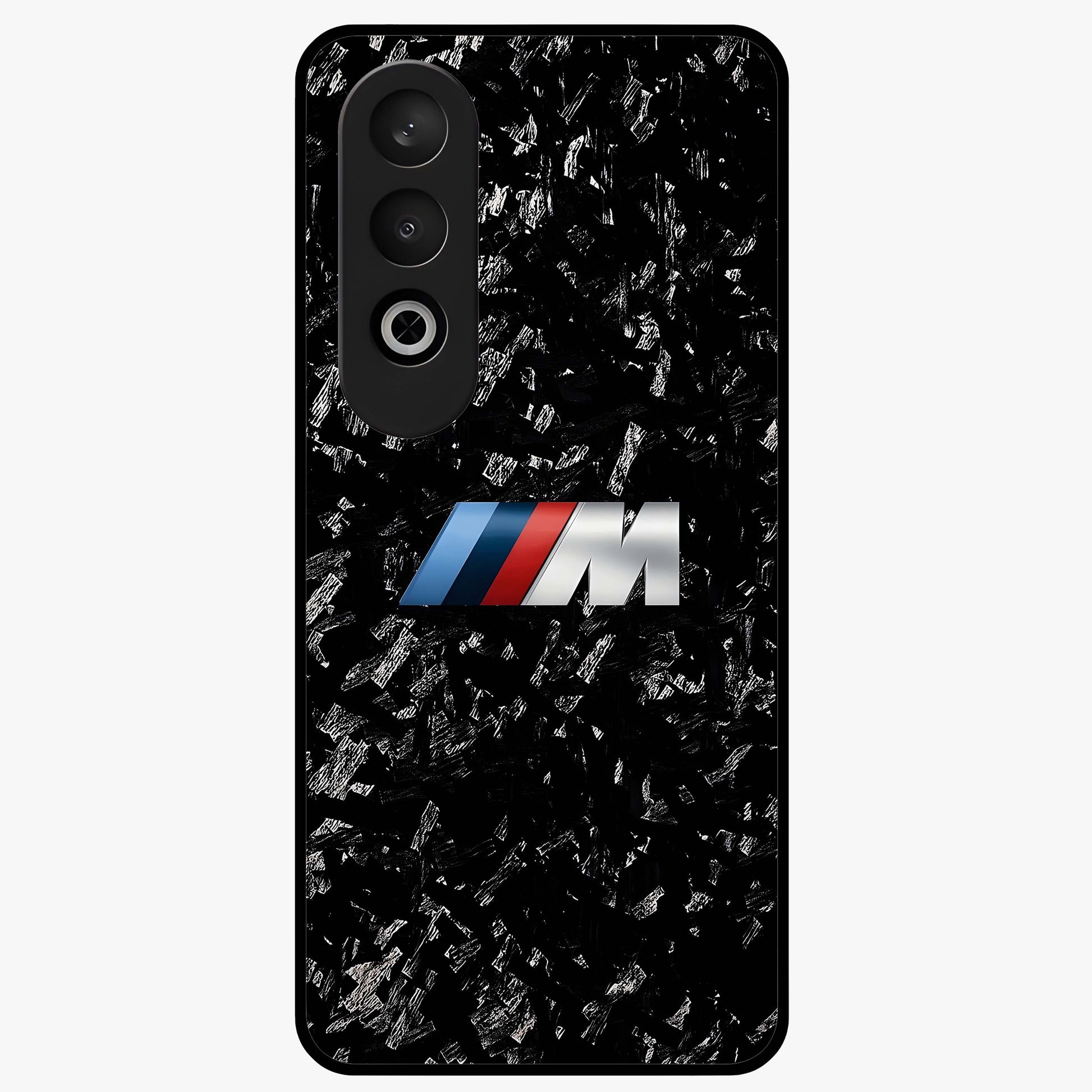 Carbon Speed Mark Glass Case for 1+Nord CE 4 bold front view featuring carbon fiber texture and racing inspired design