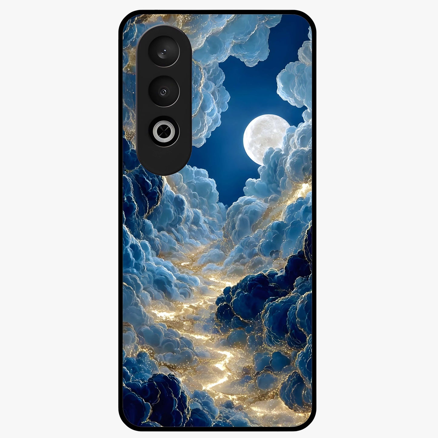 Celestial Cloud Path Glass Case for 1+Nord CE 4 serene front view featuring dreamy cloud pathway artwork