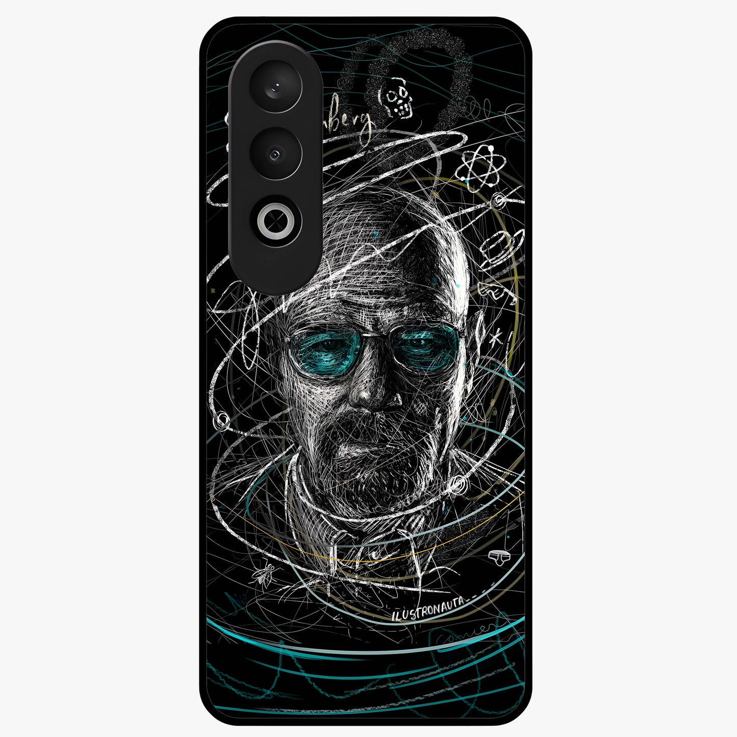 Chaotic Mind Genius Glass Case for 1+Nord Ce 4 bold front view featuring expressive abstract typography artwork