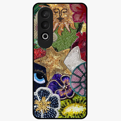 Cosmic Charm Shine Glass Case for 1+Nord CE 4 radiant front view featuring shimmering celestial artwork
