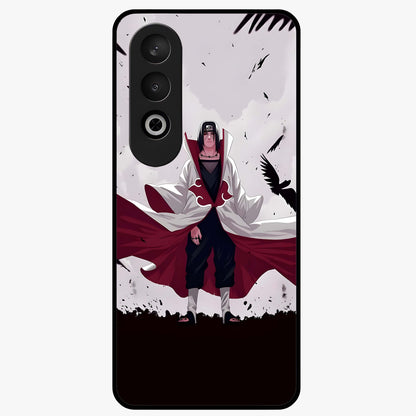 Crimson Crow Ascension Glass Case for 1+Nord CE 4 powerful front view featuring crow artwork with dark crimson background