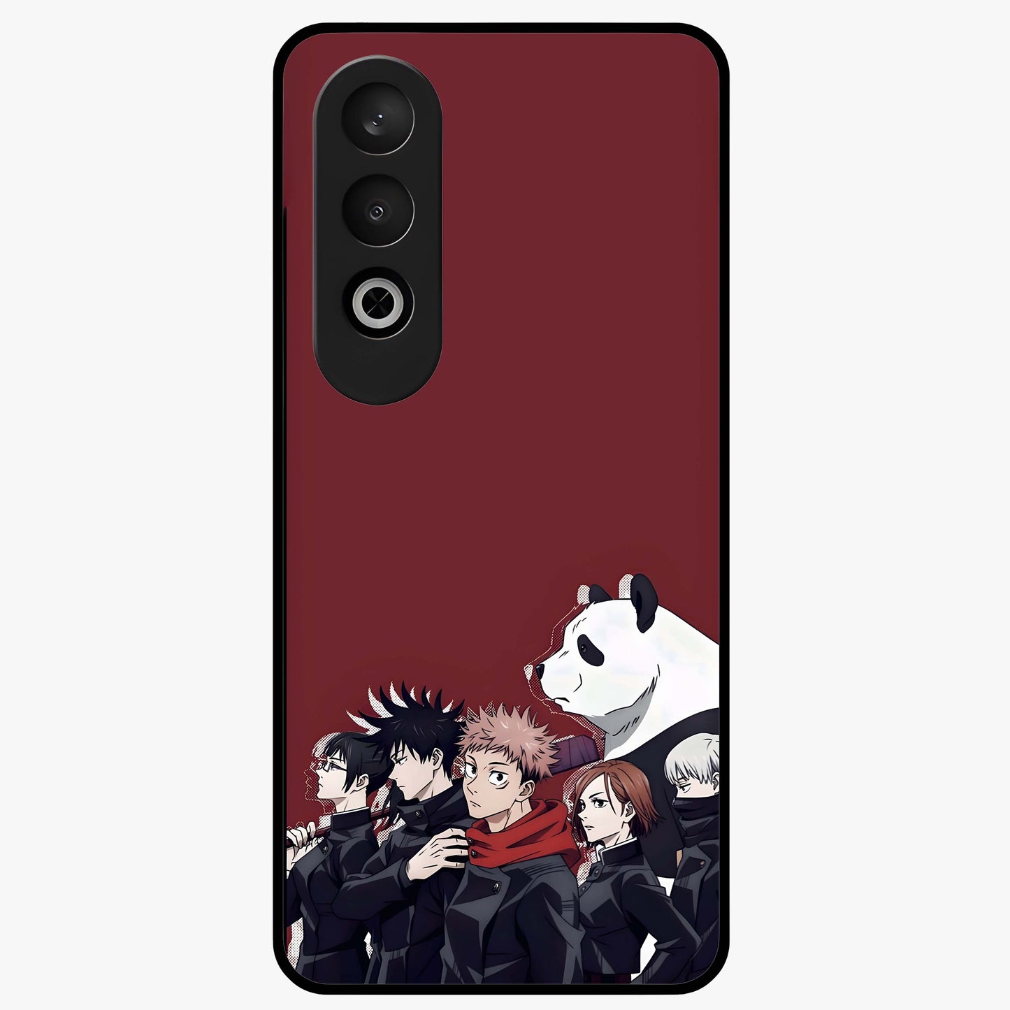 Crimson Crow Judgment Glass Case for 1+Nord Ce 4 striking front view featuring bold crow illustration in crimson tones