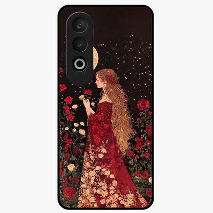 Crimson Dreams Glass Case for 1+Nord Ce 4 elegant front view featuring rich red artistic artwork