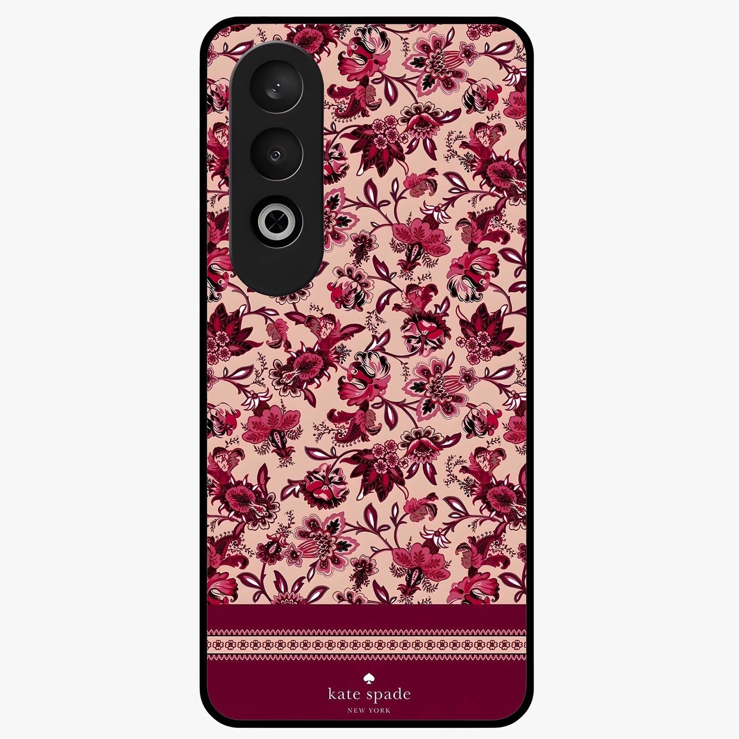 Crimson Rose Charm Glass Case for 1+Nord CE 4 elegant front view featuring rich red rose artwork
