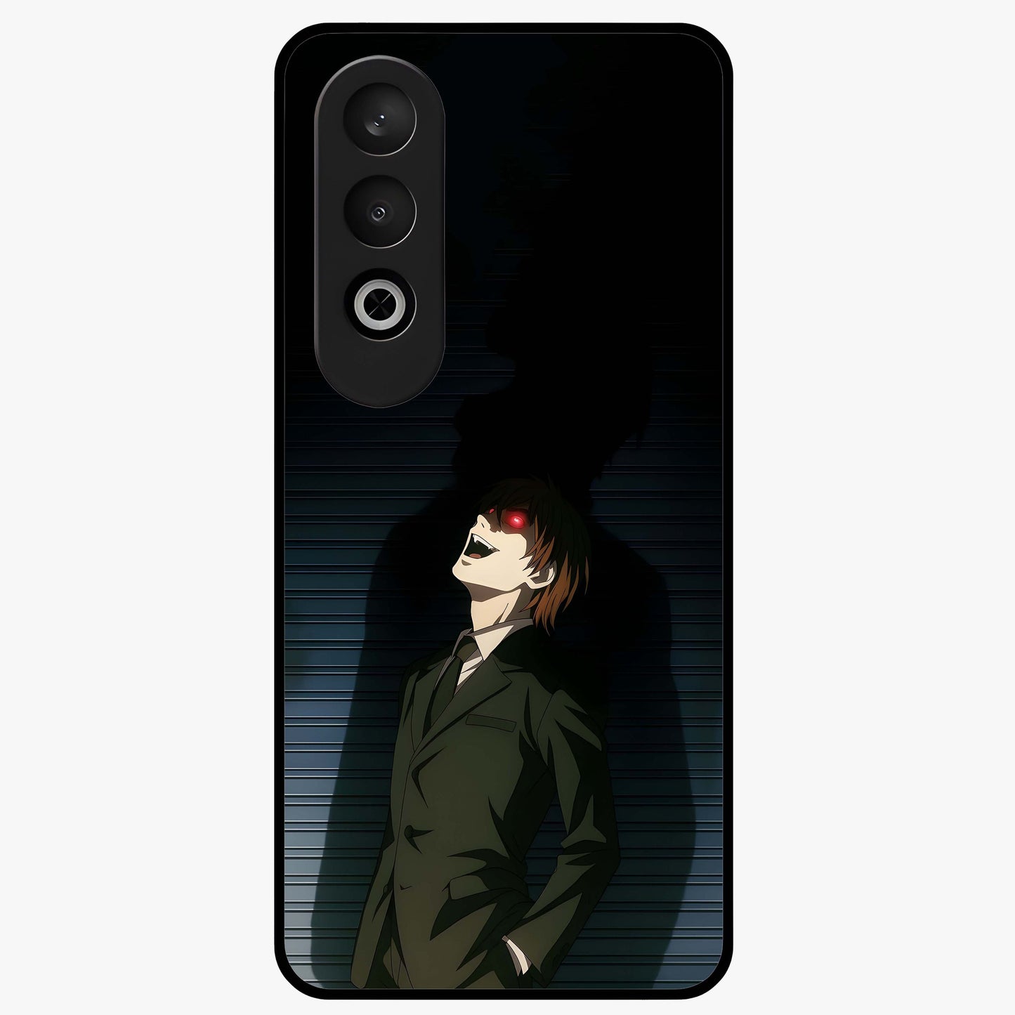 Crimson Shadow King Glass Case for 1+Nord CE 4 striking front view featuring bold shadow inspired crimson artwork