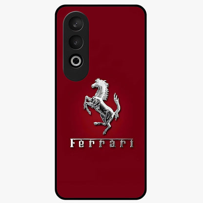 Crimson Stallion Prestige Glass Case for 1+Nord CE 4 powerful front view featuring majestic stallion artwork in crimson tones