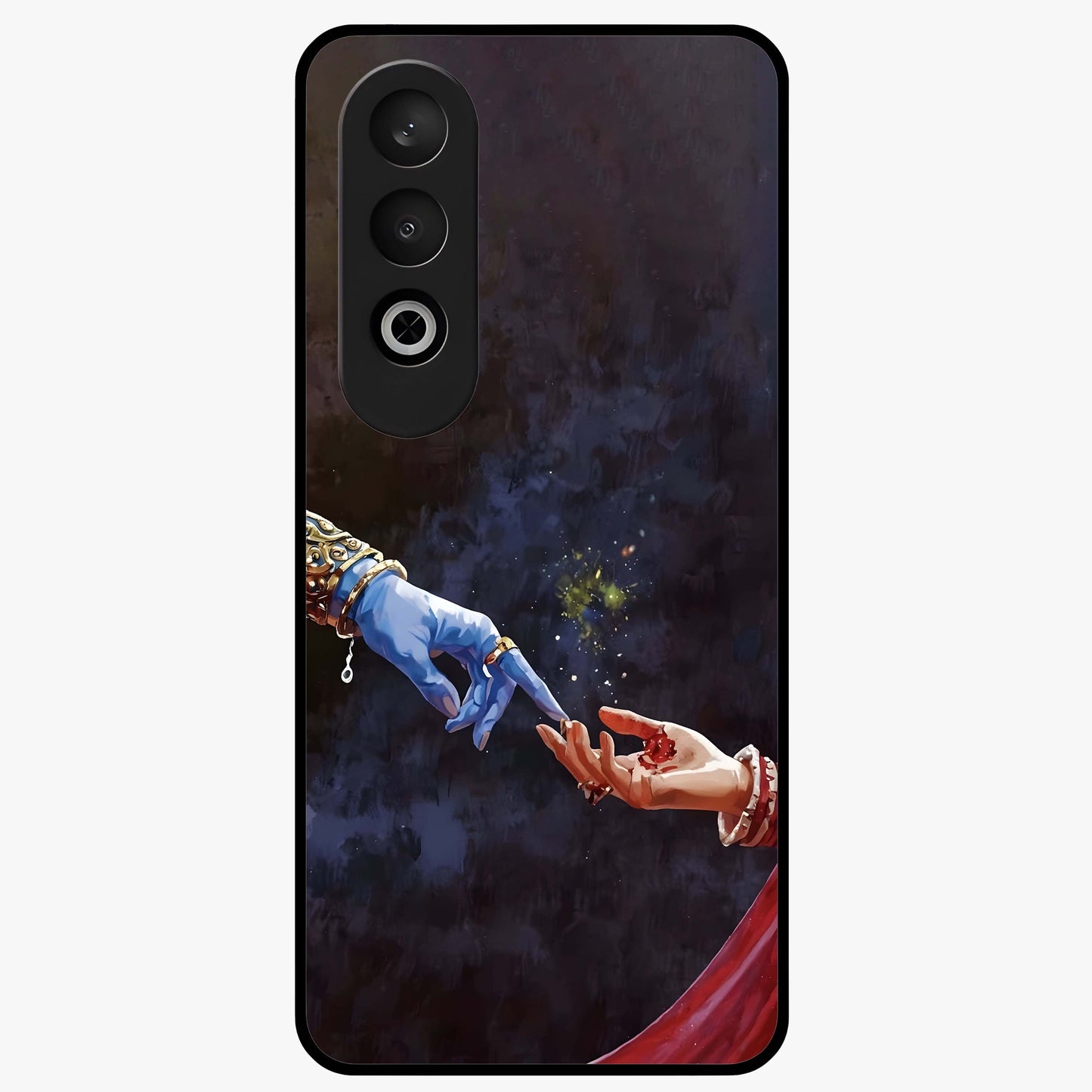 Divine Touch Eternal Glass Case for 1+Nord CE 4 graceful front view featuring timeless spiritual artwork