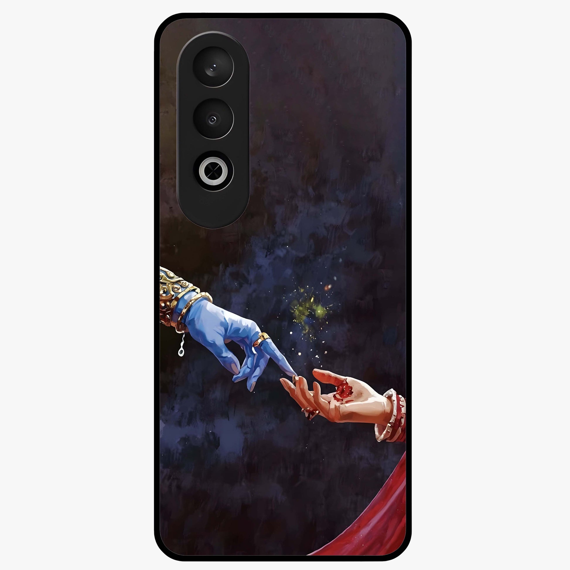 Divine Touch Eternal Glass Case for 1+Nord CE 4 graceful front view featuring timeless spiritual artwork